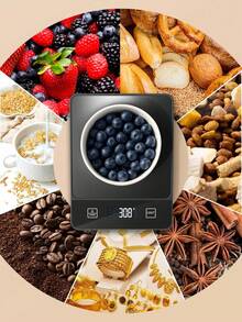Digital Kitchen Scale 10kg/22lb – Precise 1g/0.04oz Graduation Food Scale For Baking And Cooking, Stainless Steel, Tare Function, Powered By 2 AAA Batteries (Batteries Not Included). - Black - View 1