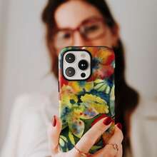 Una elegante funda para teléfono que no incluye cordón ni soporte Shockproof Flower Elements Fashion Matisse Floral Art Orange Flower Pattern Phone Compatible With 17 16 15 14 13 12 11 Pro Spring - Multicolor 2 - Ver 7