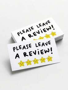 50 PCS Customer Appreciation Cards, Mini Business Thank-You Cards, With "Please Leave A Review" Message In English, Suitable For Small Businesses, Individual Stores, And Online Stores. - Loyalty Card - View 2