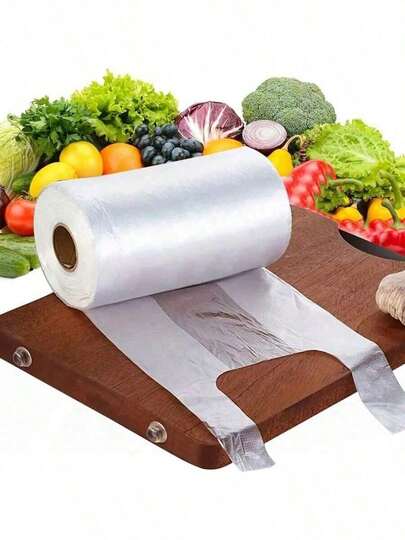 100 piezas de bolsas de almacenamiento de alimentos transparentes - Ideal para conservar en la cocina, el comedor y el supermercado - Resistente al desgarro