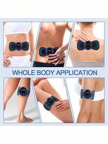 AXH Solid Color Electronic Massager, Multi-Function Neck, Waist And Back Massage Patch, Pulse Muscle Relaxation Smart Massage Sticker - Black - View 3