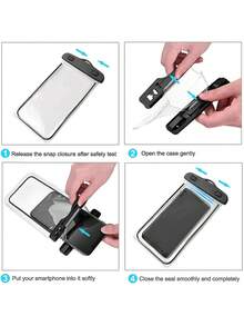 10个装通用防水手机袋，IPX8级防水手机干袋，适用于游泳、海滩、露营、旅行，适用于所有智能手机 - 彩色 - 查看 11