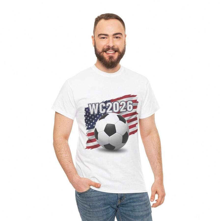 USA World Cup 2026 Tee _ Soft Cotton Soccer T-Shirt - White - View 1