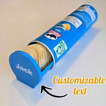 Personalized Can Sliding Lid, Customized Storage Box - One-Piece Sliding Tray, Personalized Tray And Lid - Easily Remove The Can Lid And Chips | Snack Helper, 3d Printed, Holiday Gift, Valentine'S Day, Birthday Gift, Party Supplies, Gift For Children (Tray Included, Not Included)