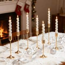 6pcs Single Candle Holder Metal Candle Holder, Tabletop Decor, Candlelight Dinner, Photo Props, Wedding Anniversary, Home Hotel Decor, Birthday Gift, Suitable For Dining Table Center Decor, Wedding, Catering, Party (Candles Not Included) - Multicolor - View 11