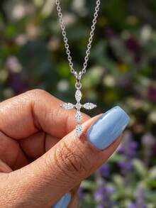 1 Pc Cross Necklace S925 Sterling Silver Casual Ladies Mother's Day Fine Jewelry Gift Women's Daily Wear - Cross Necklace - View 4