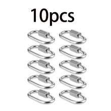 Bộ 1/5/10/20 kẹp ren nối nhanh, móc khóa nhỏ, vòng nối xoắn ốc, thích hợp cho ba lô, xích đu, lều, bình nước và chìa khóa. - Bạc - Xem 10