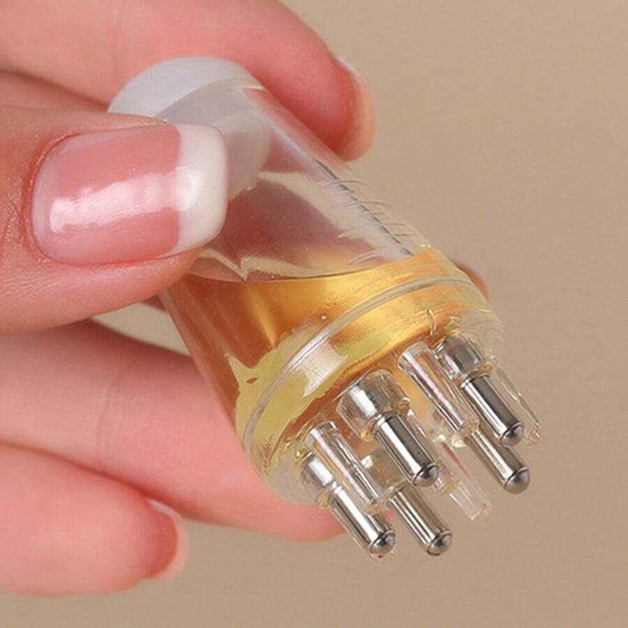 1个手持式头皮按摩滚轮，适用于所有发质，促进头发生长，缓解压力，日常头皮护理，附带按摩油使用指南 - 彩色 - 查看 1