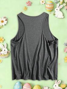 Elysian Wear 180g Vest Casual Women's Sleeveless Top With Eagle Graphic Print Free Bird Design For Outdoor Activities And Everyday Wear - Grey - View 3