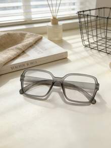 1副女士极简透明镜片眼镜 - 全框椭圆形镜架，带弹簧铰链，圆形设计，适合日常通勤、休闲佩戴和各种脸型 - 彩色 - 查看 18