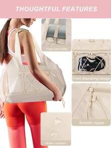 Unisex Yoga Fitness Bag With Water Bottle Holder, Shoe Compartment, Wet & Dry Separation Pockets, Adjustable Yoga Mat Strap, Large Capacity Multi-Function Gym Bag, Yoga Tote Bag, Fitness Travel Bag - Multicolor - View 10