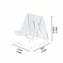 1pc Multi-Piece Boxed Desk Phone Stand - Non-Slip Base & Charging-Compatible With Smartphones/Tablets, Adjustable For Books/Journals, Compatible With Office Use, Space-Saving Phone Holder - Transparent - View 8