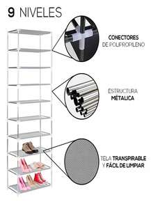 Organizador De Zapatos De 9 Niveles, Multifuncional, Resistente y De Alta Calidad. - Azul - Ver 2