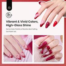 Beetles Red Dip Powder Nail Kit 6 Colors Red Glitter Dipping Powder No Need Nail Lamp Cured Manicure DIY Salon Valentines Gift For Girls Women - 0-Ruby 前言 - 查看 4