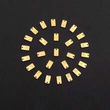 1pc New Golden Rectangle Initial Cherry Pendant Stainless Steel Lip Chain Necklaces For Women - Golden Rectangular Letters - View 4