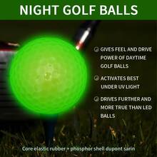 Bola Golf Caiton Bercahaya dalam Gelap (Paket 12/6/3) - Menampilkan desain fluoresen yang sangat terlihat, sentuhan ultra-lembut, dan jarak terbang yang jauh, bola golf ini dirancang khusus untuk bermain golf dan berlatih di malam hari. Meningkatkan pengalaman bermain golf malam Anda, bola ini merupakan aksesori bercahaya dalam gelap yang sempurna untuk para penggemar golf, cocok untuk latihan dan kompetisi di malam hari. - Hijau - View 5