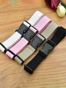 男女通用纯色弹力扣腰带，简约帆布学生腰带，多功能团队训练织带腰带 - 彩色 - 查看 5