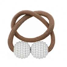 Magnetic Curtain Tiebacks Tie Backs Buckle Clips Holdbacks Ball For Curtain - 棕色1件 - 查看 1