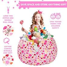 - WEKAPO Stuffed Animal Storage Bean Bag Chair 100cm Extra Large 120cm Quality YKK Zipper Premium Cotton Canvas ()Decoración de cuarto, Muebles, Herramientas para hombre, Muebles para cuarto - [AUTOMÓVIL CLUB BRITÁNICO - Ver 7