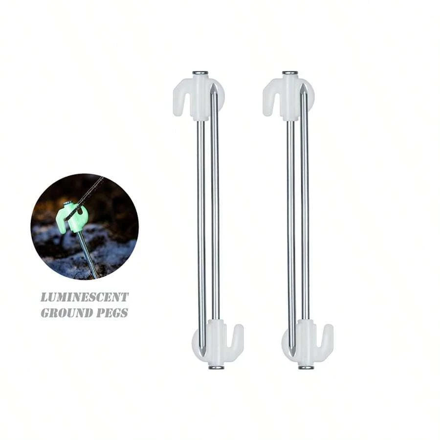 Naturehike 4pcs Glow-In-The-Dark Iron Tent Stakes For Outdoor Camping Tent And Canopy, Portable - Multicolor - View 1