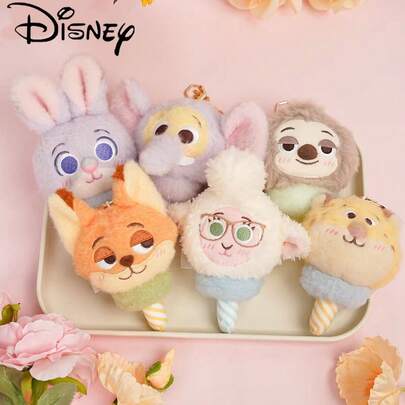 Disney 迪士尼疯狂动物城朱迪·霍普斯和尼克·王尔德毛绒背包挂件，棉花糖系列毛绒玩偶挂件，儿童节日礼物