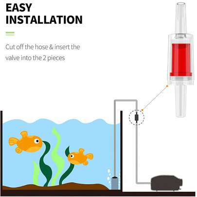 Aquarium Air Check Valve - Non-Return One Way Air Valve Red Clear Plastic Check Valve For Aquarium Air Pump Perfect For Fish Tank Aerator