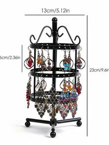 360° Rotating Jewelry Display Stand, Adjustable Metal Rotating Earring Organizer Rack, Vertical Tower Type Rotating Clamp Rack For Hanging And Dangling Earrings, Home Decor For Valentine's Day, Women's Day - Multicolor - View 14