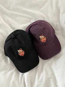 SANRIO 1 chiếc mũ lưỡi trai thời trang đa năng kiểu retro, thêu hình trái tim, thích hợp để đội hàng ngày. - Nhiều màu - Xem 6