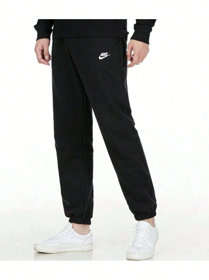 Nike Men's New Style Sports Trousers Plus Fleece Warm Casual Trousers - Black - View 1