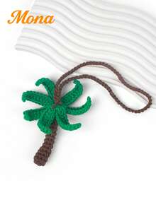 1件手工钩织夏日海岛棕榈树挂饰，夏季礼物，可用作沙滩包/钱包装饰、夏季手提包配饰，日常佩戴理想之选，旅行必备，邮轮必备，也是一份很棒的情侣礼物。 - 彩色 - 查看 4
