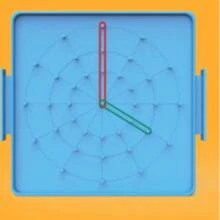 1st & 2nd Grade Plastic Pegboard, Elementary Math Geometry Shape Recognition, Double-Sided Learning Board, Multifunctional Educational Tool, Double-Sided Pegboard With Clock Face On One Side To Learn Time And Angles, Hands-On Peg Arrangement On The Other Side - Multiple - View 7
