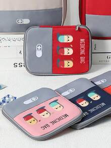 Portable Medical Bag, Printed With "Medicine Bag" And Pill Pattern, Portable Camping Medical Bag, Compact First Aid Kit, Suitable For Travel And Home Portable Storage Bag, Small Medical Bag, Convenient Medical Kit, Emergency Bag, Multiple Colors Available, Back To School Essential, Suitable For Daily/Outdoor/Travel, Suitable For Health-Conscious People And Use Anytime, Anywhere, Essential Medical Accessory, Daily Health Management Organizer - Multicolor - View 9