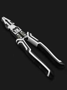 1pc Multi-Function Pliers 9 Inch, Steel Wire Pliers, Diagonal Pliers, Industrial Pointed Pliers, Labor-Saving Anti-Slip Handyman Pliers Electrician Tool Set/Christmas Gift - Black and White - View 13