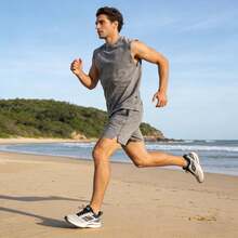 Men's Y2K Vintage Distressed Sleeveless Vest - Ultra Soft Street Dressing - Grey - View 4