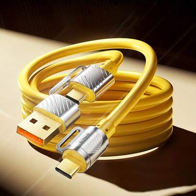 三合一 USB A/USB C 转 USB C 快充线，最高支持 240W 快充，配备 USB A/Type C/C 充电头，Type C 充电线