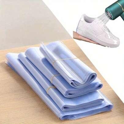 Heat Shrink Shoe Protector Film – Transparent Plastic Sleeves For Footwear. Heat-Activated Shrink Wrap: Conforms To Shoes (Sneakers, Casual Shoes) Closely, Prevents Dust/Water Damage. Simple Application: Wrap + Hair Dryer Heating. Clear, Durable: Keeps Shoes Clean While Displaying Their Design. Perfect For Sneaker Storage, Collection & Travel!