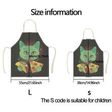 1pc Pizza Cat Pattern Apron, Creative Funny Fashion Printed Apron, Home Cleaning Apron, Easy Clean Kitchen Cooking Apron, Creative Home Apron - Multicolor - View 5