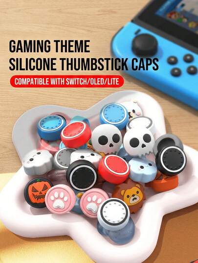 2pcs Thumb Grip Caps, Compatible With Nintendo Switch / Switch OLED / Switch Lite, High-Elastic Silicone Anti-Wear Anti-Sweat Enhanced Grip, Precise FPS Competitive Non-Slip Design, Reduce Thumb Fatigue For Long Gaming, Durable Protective Upgrade Accessory, Essential Gift For Switch Gamers
