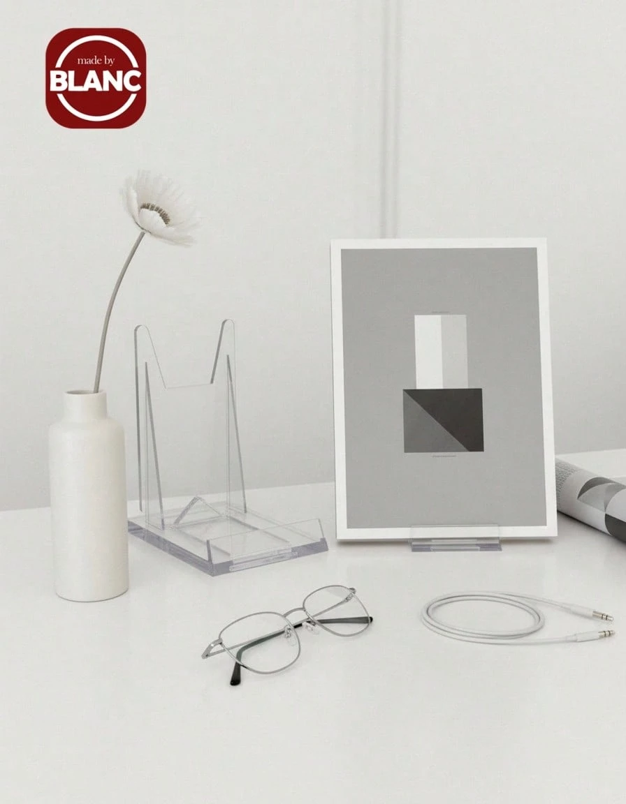 Acrylic Book Shelf, Adjustable Transparent Book Display Rack, Art Display Stand, Suitable For Home, Office, Back To School, Comic Books, CDs, Magazines, Postcards, Artworks