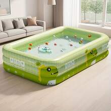 1 bể bơi bơm hơi cỡ lớn ngoài trời chủ đề khủng long (có kèm giá để cốc nước), bể bơi bơm hơi gia đình để vui chơi dưới nước, làm bằng chất liệu PVC, có thể gấp gọn và dễ dàng mang theo, thích hợp cho giải trí dưới nước tại nhà, tiệc ngoài trời, vui chơi mùa hè ngoài trời, thư giãn sân sau, bề mặt nhẵn, bể bơi hoạt động dưới nước dung tích lớn - Hoạt hình - Xem 7