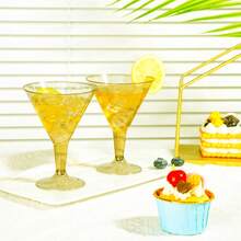 10pcs 6.3oz Reusable Plastic Martini Cups, Suitable For Champagne Parties, Desserts, Catering, Weddings, Birthday Parties (Champagne Glasses, Wine Glasses, Plastic Cups, Cocktail Glasses, Birthday Cups) - View 6
