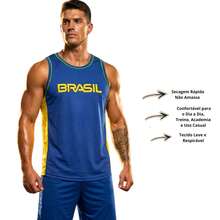 Brazil World Cup 2026 Sports Tank Top - Lightweight And Comfortable For Gym, Training, Weightlifting And Running - Biru - View 4