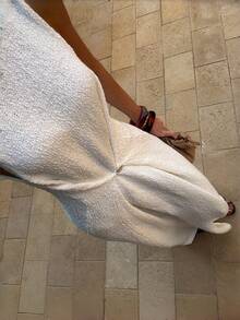 女士透气百搭休闲派对性感修身纯色沙滩度假无袖针织长裙，女士白色连衣裙，优雅连衣裙，春季穿搭，女士度假装 - 白色 - 查看 7