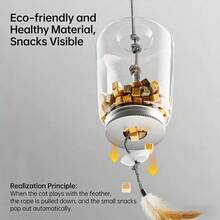 Cat Toys Self-Playing Hanging Feather Bell Retractable Teaser Wand Feeding Toys, Cat Swing Puzzle Feather Toys - View 6