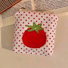 1个红色波点番茄零钱包迷你包小巧便携口红耳机收纳袋女士钱包迷你钱包小钱包夏季可爱旅行必备 - 彩色 - 查看 8