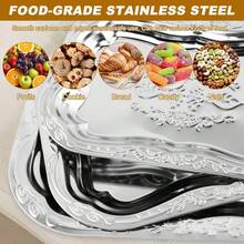 3pcs Stainless Steel Vintage Dinner Plates, Home Decoration Trays, Jewelry Trays, Restaurant Fruit Trays, Cafeteria Restaurant Tableware, Outdoor Camping Supplies, Picnic Tableware - 3pcs - 查看 5