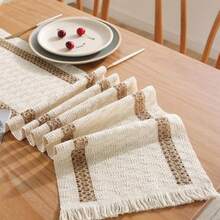 Table Runners For Dining Table Table Runner Sideboard Runner With Home Holiday Party Decor Table Linen Lines Kitchen Dining Room Bedroom Dresser Rustic Home Decor 30*180CM Dee - Brown - View 5