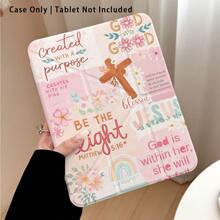 Capa protetora plana para tablet com suporte, em acrílico cristal com estampa de cruz, arco-íris e flores. Compatível com Samsung A9/A9+/S9/S9FE/A11/A11+/S11/S10 FE/S10 FE+/S10 Lite, Apple Air 5/6, Honor, Matepad SE 11 e outros modelos populares. Dobrável, com cantos reforçados em silicone, função de ativação/desativação automática, compartimento para caneta, suporte ajustável em vários ângulos - proteção perfeita para o dia a dia, ótima opção de presente para as festas de fim de ano. - Multicolorido - Ver 1