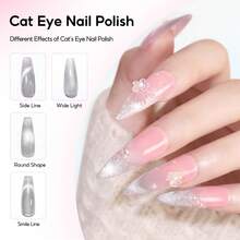 PEACECOLOR 1支装 15毫升磁性猫眼凝胶指甲油，闪亮亮片水晶可卸UV/LED凝胶指甲油，持久半永久美甲凝胶，适合沙龙DIY美甲，女士礼物 - 彩色 - 查看 4