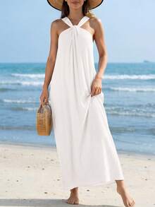 Women's Summer Dresses Casual Long  Sleeveless Strappy Loose Flowy Beach Vacation Wedding Guest Graduation  Maxi Dress - 白色 - 查看 1
